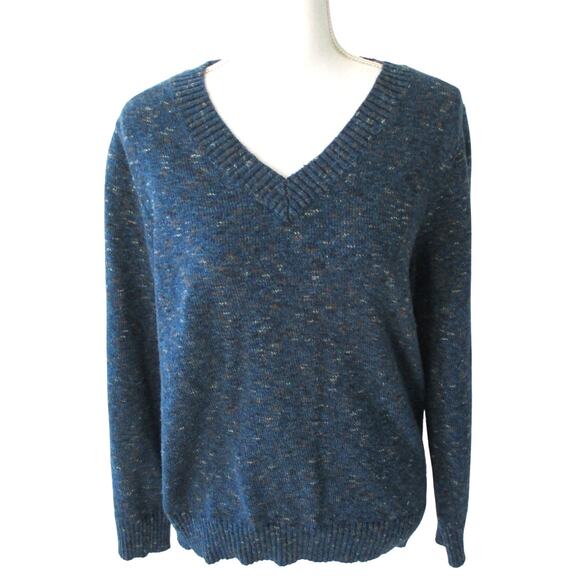 Croft & Barrow Women's Blue Long Sleeve Stretch V-Neck Sweater Size Large - Picture 1 of 10